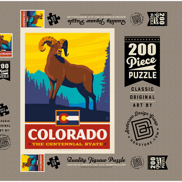 Darstellung des Puzzle Motivs Colorado: The Centennial State 200 Puzzle Schachtel 3D Modell