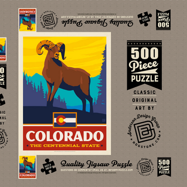Darstellung des Puzzle Motivs Colorado: The Centennial State 500 Puzzle Schachtel 3D Modell