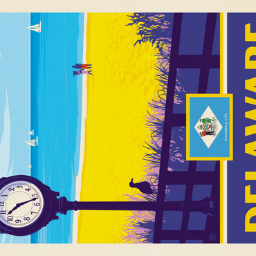 Darstellung des Puzzle Motivs Delaware: The First State 1000 Puzzle 3D Modell