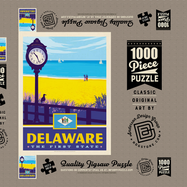 Darstellung des Puzzle Motivs Delaware: The First State 1000 Puzzle Schachtel 3D Modell