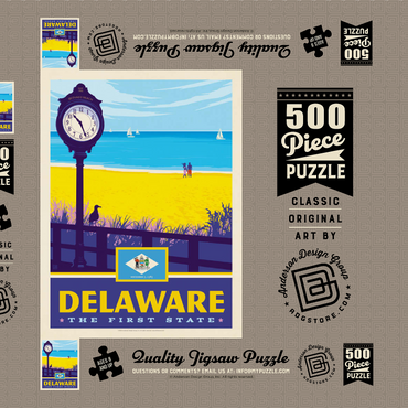 Darstellung des Puzzle Motivs Delaware: The First State 500 Puzzle Schachtel 3D Modell