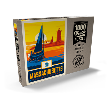 Darstellung des Puzzle Motivs Massachusetts: The Bay State 1000 Puzzle Schachtel Ansicht2
