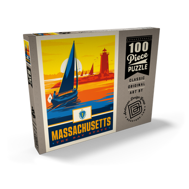 Darstellung des Puzzle Motivs Massachusetts: The Bay State 100 Puzzle Schachtel Ansicht2