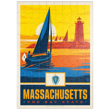 Darstellung des Puzzle Motivs puzzleplate Massachusetts: The Bay State 100 Puzzle
