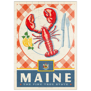 Darstellung des Puzzle Motivs puzzleplate Maine: The Pine Tree State 100 Puzzle