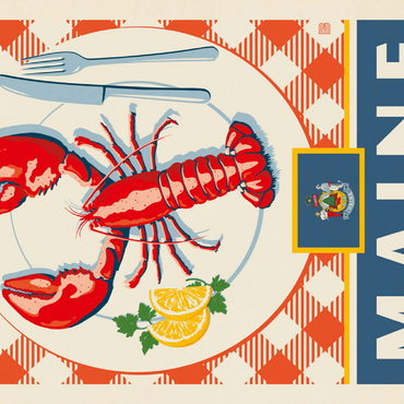 Darstellung des Puzzle Motivs Maine: The Pine Tree State 100 Puzzle 3D Modell