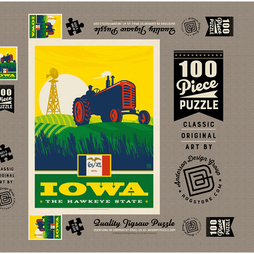 Darstellung des Puzzle Motivs Iowa: The Hawkeye State 100 Puzzle Schachtel 3D Modell