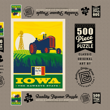 Darstellung des Puzzle Motivs Iowa: The Hawkeye State 500 Puzzle Schachtel 3D Modell