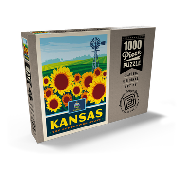 Darstellung des Puzzle Motivs Kansas: The Sunflower State 1000 Puzzle Schachtel Ansicht2