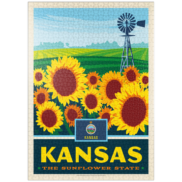 Darstellung des Puzzle Motivs puzzleplate Kansas: The Sunflower State 1000 Puzzle