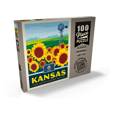 Darstellung des Puzzle Motivs Kansas: The Sunflower State 100 Puzzle Schachtel Ansicht2
