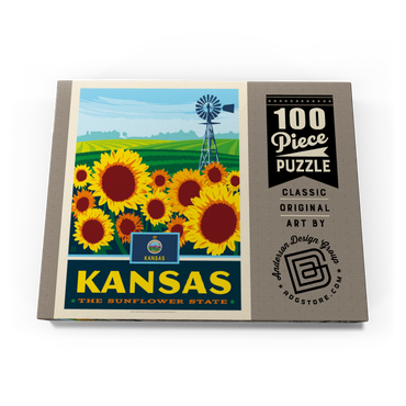 Darstellung des Puzzle Motivs Kansas: The Sunflower State 100 Puzzle Schachtel Ansicht3