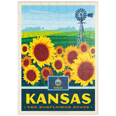 Darstellung des Puzzle Motivs puzzleplate Kansas: The Sunflower State 100 Puzzle
