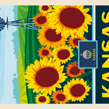 Darstellung des Puzzle Motivs Kansas: The Sunflower State 200 Puzzle 3D Modell