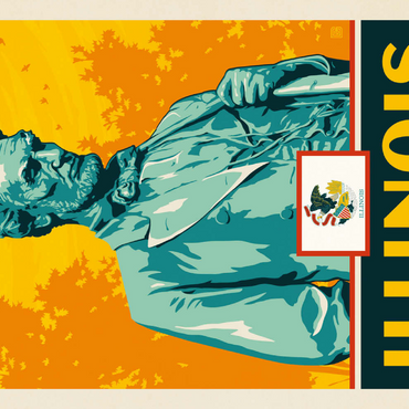 Darstellung des Puzzle Motivs Illinois: The Prairie State 100 Puzzle 3D Modell