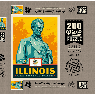 Darstellung des Puzzle Motivs Illinois: The Prairie State 200 Puzzle Schachtel 3D Modell