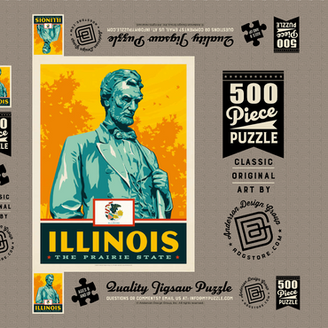 Darstellung des Puzzle Motivs Illinois: The Prairie State 500 Puzzle Schachtel 3D Modell