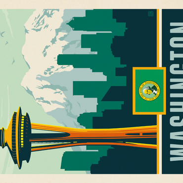 Darstellung des Puzzle Motivs Washington: The Evergreen State 1000 Puzzle 3D Modell
