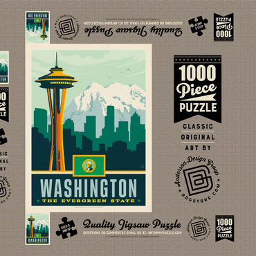 Darstellung des Puzzle Motivs Washington: The Evergreen State 1000 Puzzle Schachtel 3D Modell