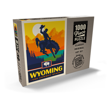 Darstellung des Puzzle Motivs Wyoming: The Cowboy State 1000 Puzzle Schachtel Ansicht2