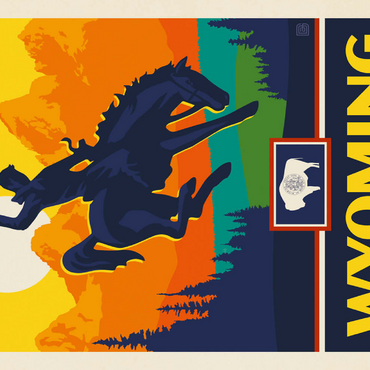 Darstellung des Puzzle Motivs Wyoming: The Cowboy State 500 Puzzle 3D Modell