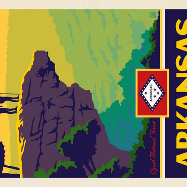 Darstellung des Puzzle Motivs Arkansas: The Natural State 100 Puzzle 3D Modell