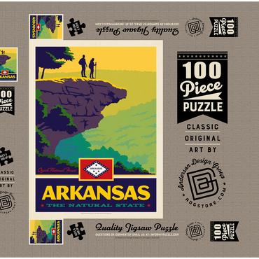 Darstellung des Puzzle Motivs Arkansas: The Natural State 100 Puzzle Schachtel 3D Modell