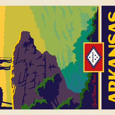 Darstellung des Puzzle Motivs Arkansas: The Natural State 200 Puzzle 3D Modell