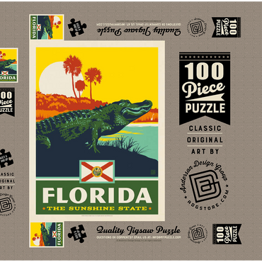 Darstellung des Puzzle Motivs Florida: The Sunshine State 100 Puzzle Schachtel 3D Modell