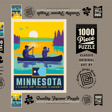 Darstellung des Puzzle Motivs Minnesota: Land of 10,000 Lakes 1000 Puzzle Schachtel 3D Modell