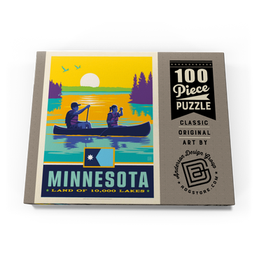 Darstellung des Puzzle Motivs Minnesota: Land of 10,000 Lakes 100 Puzzle Schachtel Ansicht3
