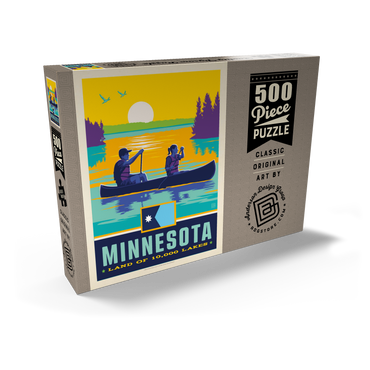 Darstellung des Puzzle Motivs Minnesota: Land of 10,000 Lakes 500 Puzzle Schachtel Ansicht2