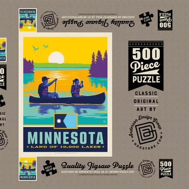 Darstellung des Puzzle Motivs Minnesota: Land of 10,000 Lakes 500 Puzzle Schachtel 3D Modell
