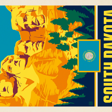 Darstellung des Puzzle Motivs South Dakota: Mount Rushmore State 1000 Puzzle 3D Modell