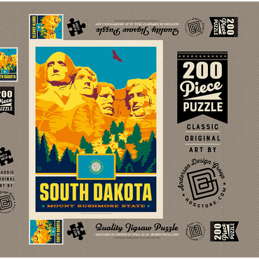 Darstellung des Puzzle Motivs South Dakota: Mount Rushmore State 200 Puzzle Schachtel 3D Modell