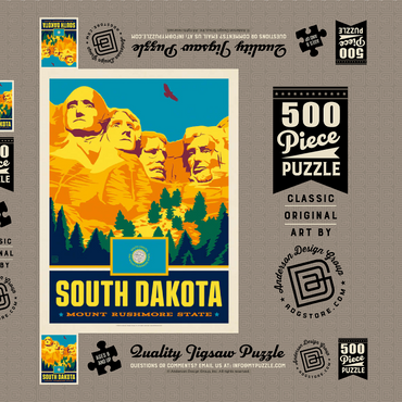 Darstellung des Puzzle Motivs South Dakota: Mount Rushmore State 500 Puzzle Schachtel 3D Modell