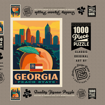 Darstellung des Puzzle Motivs Georgia: Peach State 1000 Puzzle Schachtel 3D Modell