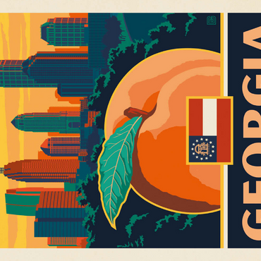 Darstellung des Puzzle Motivs Georgia: Peach State 100 Puzzle 3D Modell