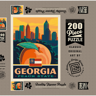Darstellung des Puzzle Motivs Georgia: Peach State 200 Puzzle Schachtel 3D Modell