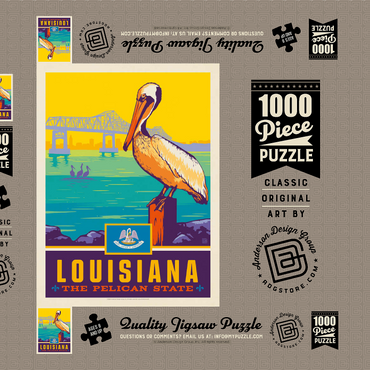 Darstellung des Puzzle Motivs Louisiana: The Pelican State 1000 Puzzle Schachtel 3D Modell