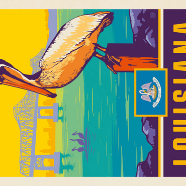 Darstellung des Puzzle Motivs Louisiana: The Pelican State 100 Puzzle 3D Modell