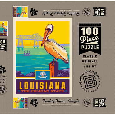 Darstellung des Puzzle Motivs Louisiana: The Pelican State 100 Puzzle Schachtel 3D Modell