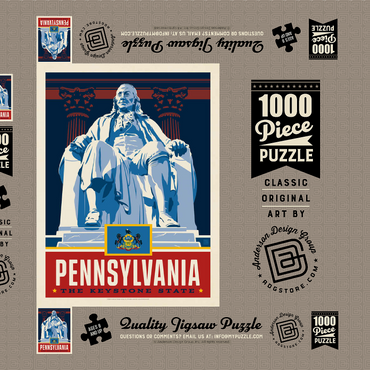 Darstellung des Puzzle Motivs Pennsylvania: The Keystone State 1000 Puzzle Schachtel 3D Modell