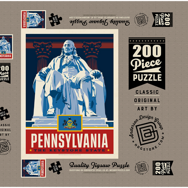 Darstellung des Puzzle Motivs Pennsylvania: The Keystone State 200 Puzzle Schachtel 3D Modell