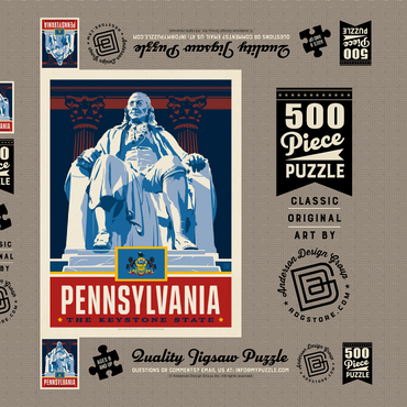Darstellung des Puzzle Motivs Pennsylvania: The Keystone State 500 Puzzle Schachtel 3D Modell