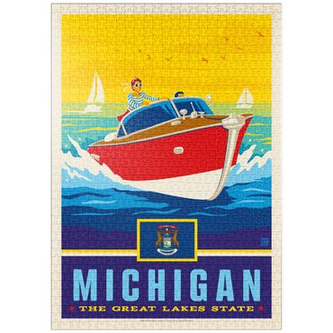 Darstellung des Puzzle Motivs puzzleplate Michigan: The Great Lakes State 1000 Puzzle