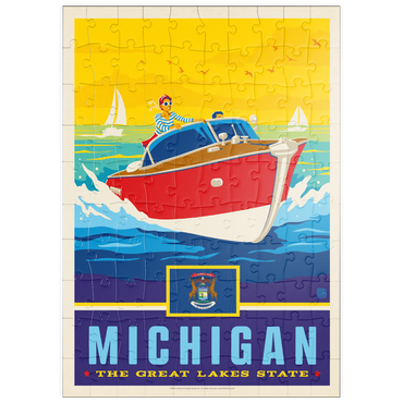Darstellung des Puzzle Motivs puzzleplate Michigan: The Great Lakes State 100 Puzzle