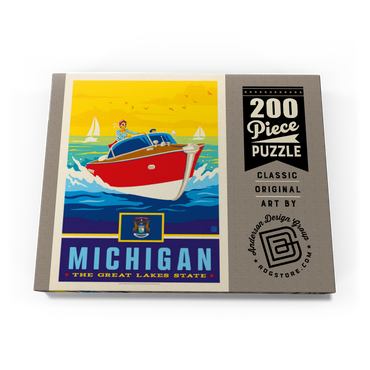 Darstellung des Puzzle Motivs Michigan: The Great Lakes State 200 Puzzle Schachtel Ansicht3