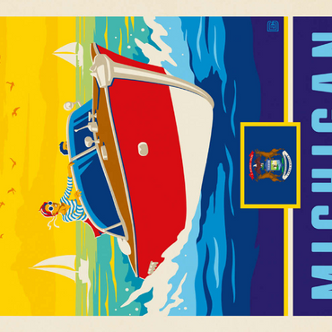 Darstellung des Puzzle Motivs Michigan: The Great Lakes State 200 Puzzle 3D Modell