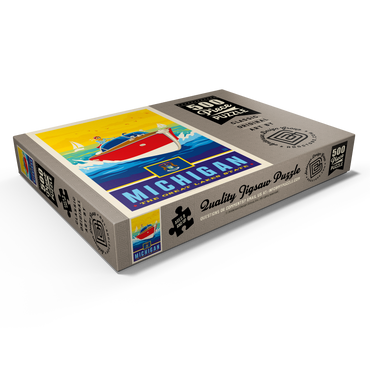 Darstellung des Puzzle Motivs Michigan: The Great Lakes State 500 Puzzle Schachtel Ansicht1